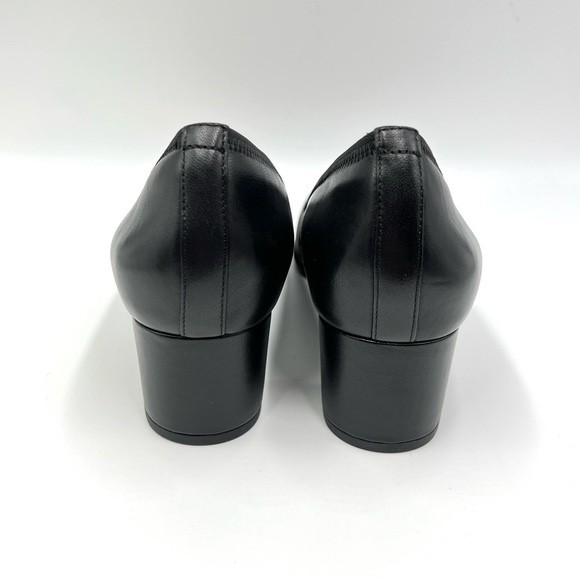 8D 8W 8 WIDE WIDTH Aravon Womens Classic Career Dress Black Leather Pumps Heels - Picture 8 of 15